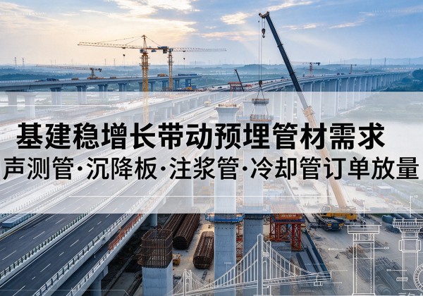 绿春基建稳增长带动预埋监测管材需求，声测管、沉降板、注浆管订单持续放量